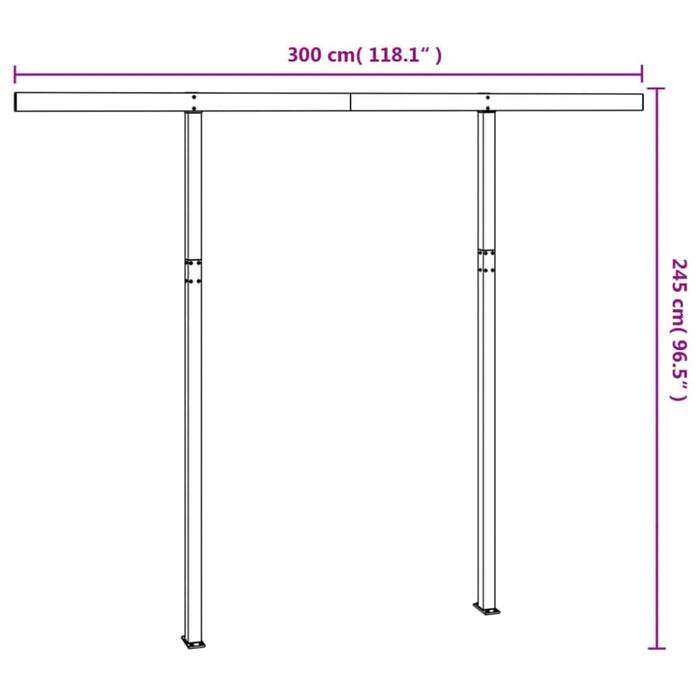 Awning Post Set White 300x245 Cm Iron Topbkt