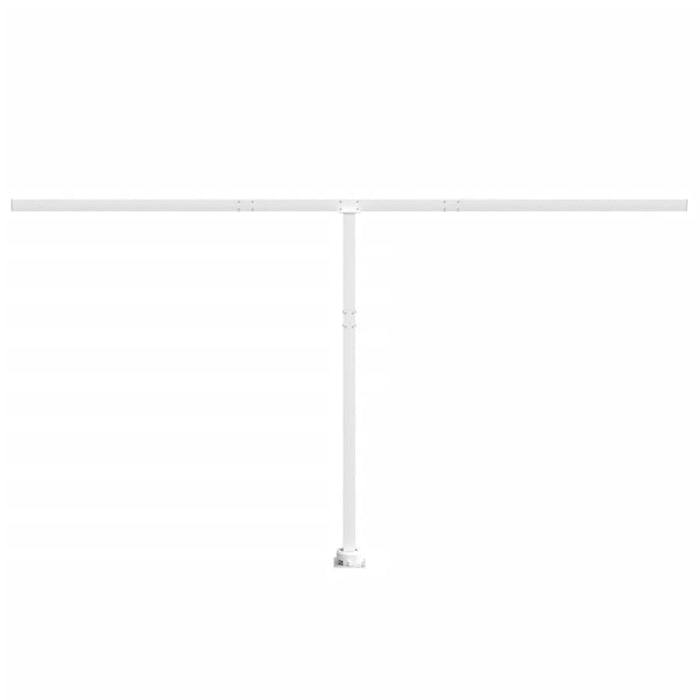 Awning Post Set White 450x245 Cm Iron Topbko