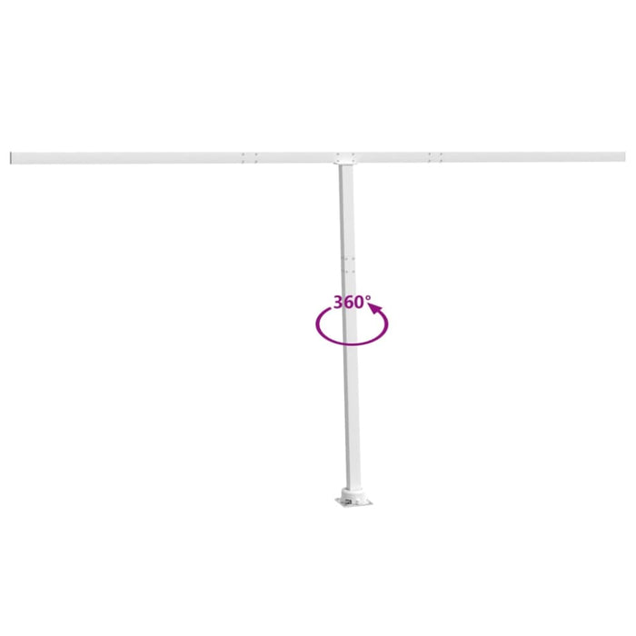 Awning Post Set White 450x245 Cm Iron Topbko