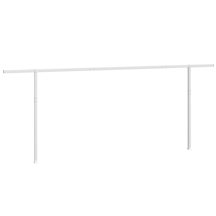 Awning Post Set White 600x245 Cm Iron Topbkp