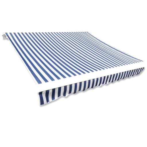 Awning Top Sunshade Canvas Blue & White 4 x 3 m (frame
