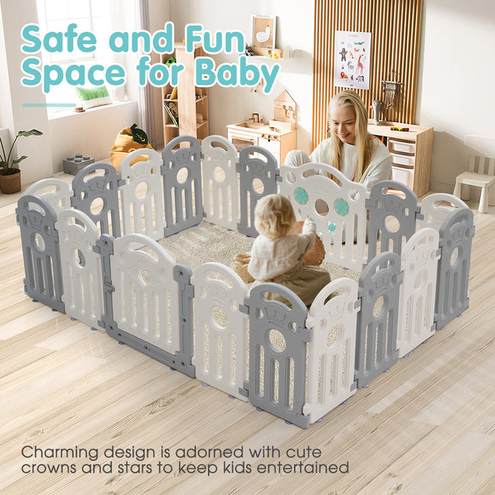 Kids Playpen Baby Safety Gate Toddler Fence Child Play Game 24 Panels