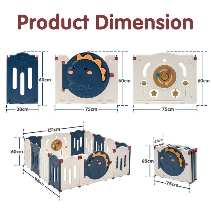 Kids Playpen Baby Large Safety Gate Toddler Fence Child Play 14 Panels
