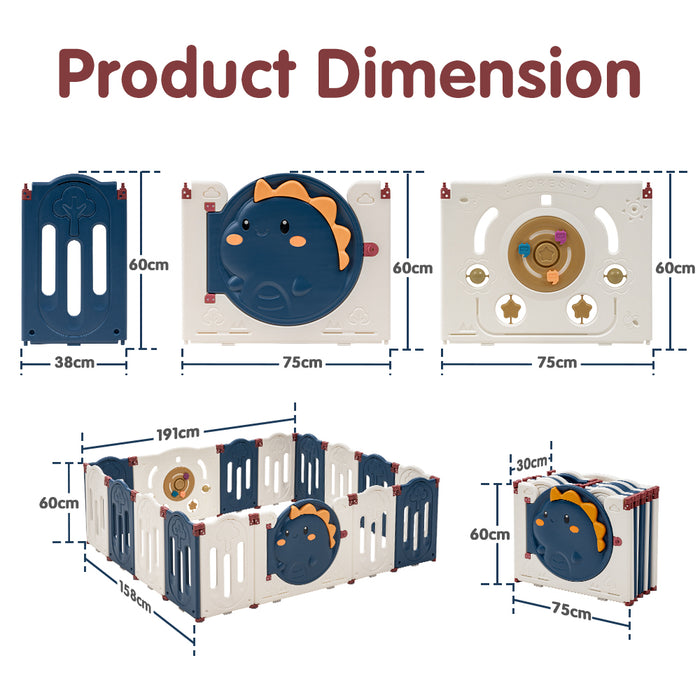 Kids Playpen Baby Large Safety Gate Toddler Fence Child Play 16 Panels