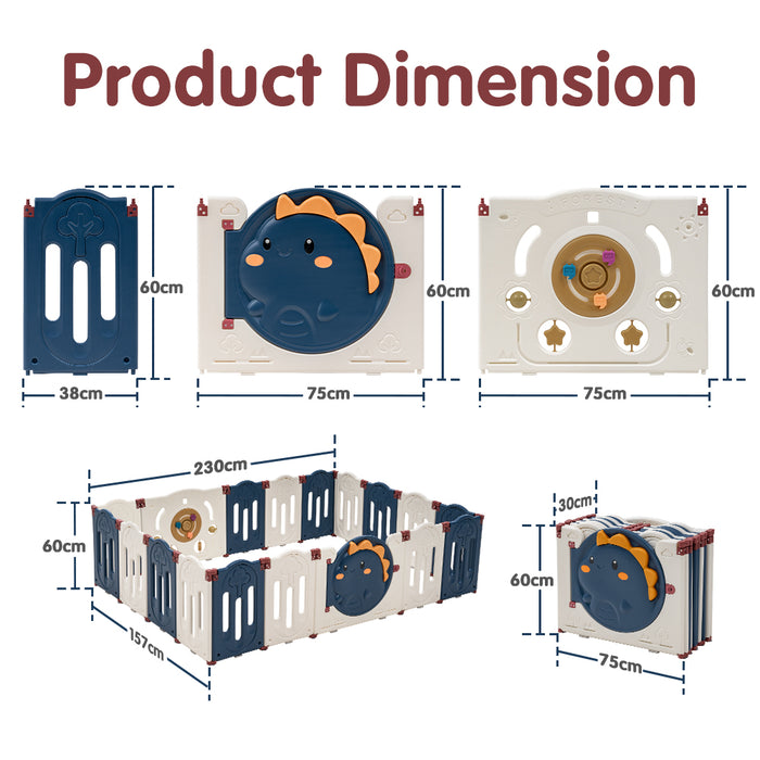 Kids Playpen Baby Large Safety Gate Toddler Fence Child Play 18 Panels