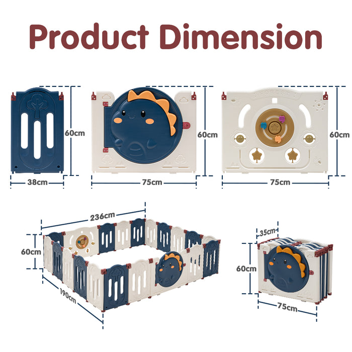 Kids Playpen Baby Large Safety Gate Toddler Fence Child Play 20 Panels