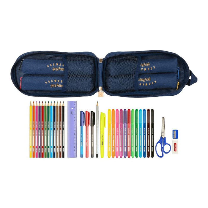 Backpack Pencil Case Harry Potter Magical Brown Navy Blue