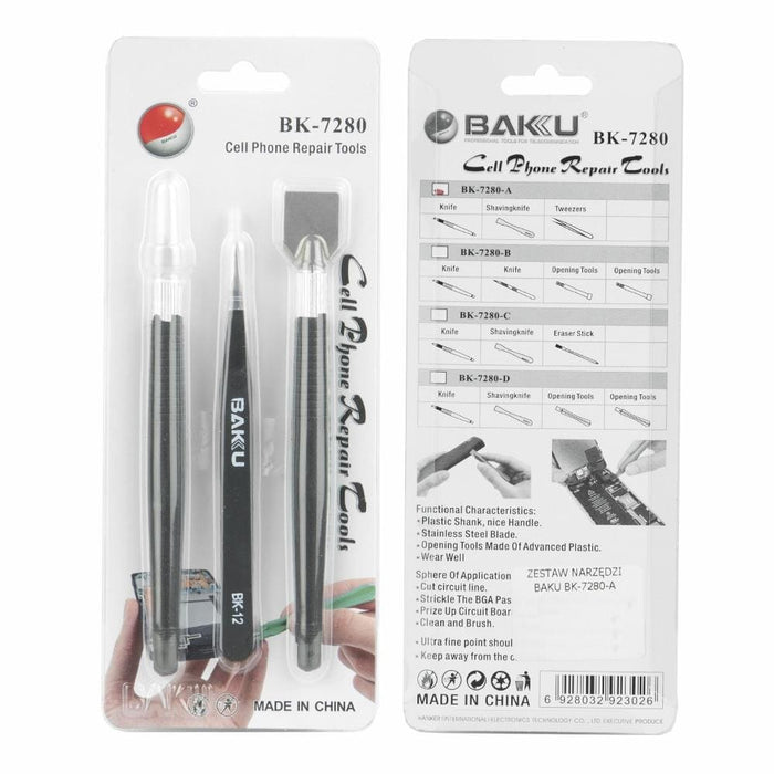 Baku Solder Slurry Removal Scraper Tweezers Set Bk 7280