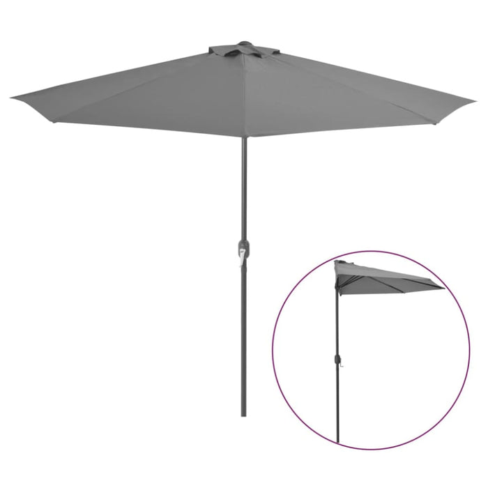 Balcony Parasol with Aluminium Pole Anthracite 300x150 Cm