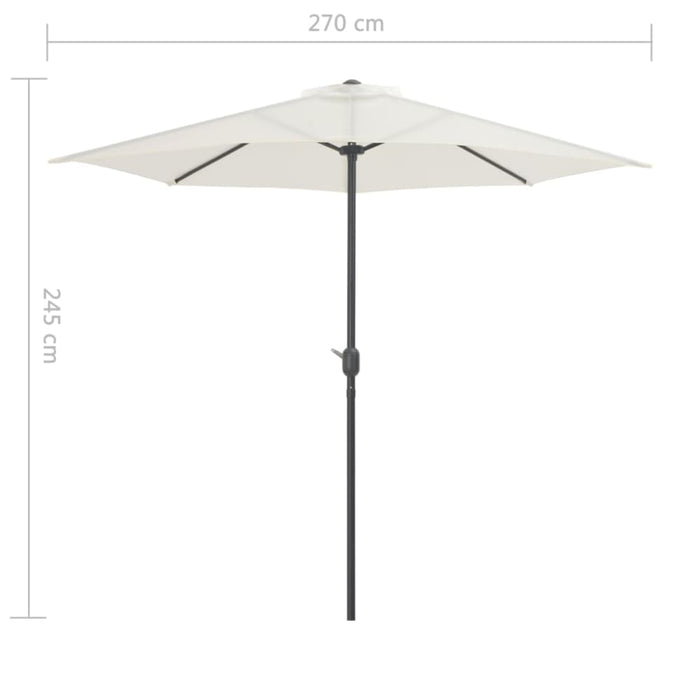 Balcony Parasol with Aluminium Pole Sand 270x135 Cm Half