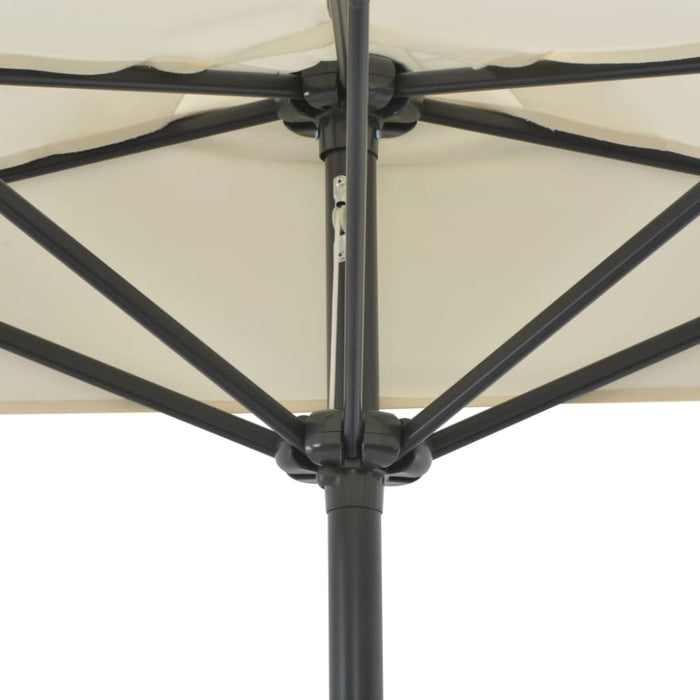Balcony Parasol with Aluminium Pole Sand 270x135 Cm Half