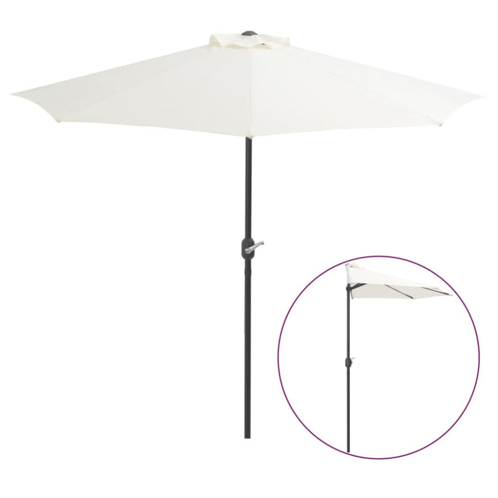 Balcony Parasol with Aluminium Pole Sand 270x135 Cm Half