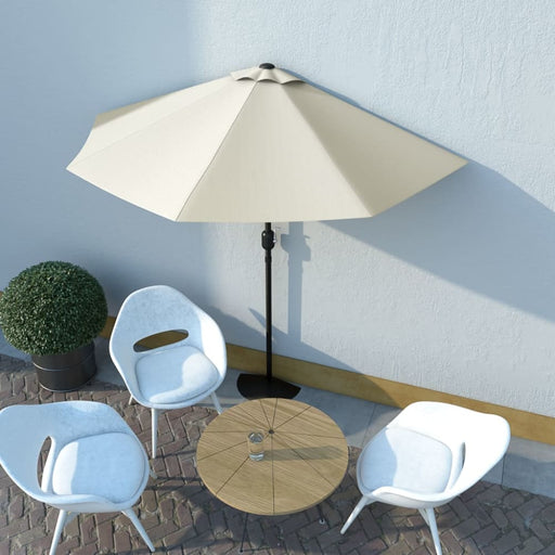 Balcony Parasol with Aluminium Pole Sand 270x135 Cm Half
