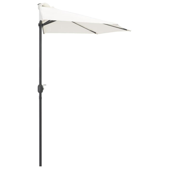 Balcony Parasol with Aluminium Pole Sand 270x135 Cm Half