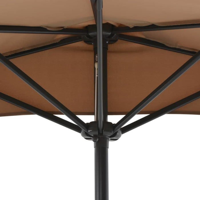 Balcony Parasol With Aluminium Pole Taupe 270x135 Cm Half