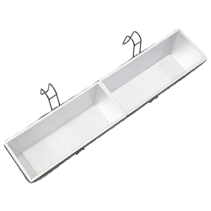 Balcony Raised Beds 2 Pcs 80 Cm Grey Poly Rattan Apaxk