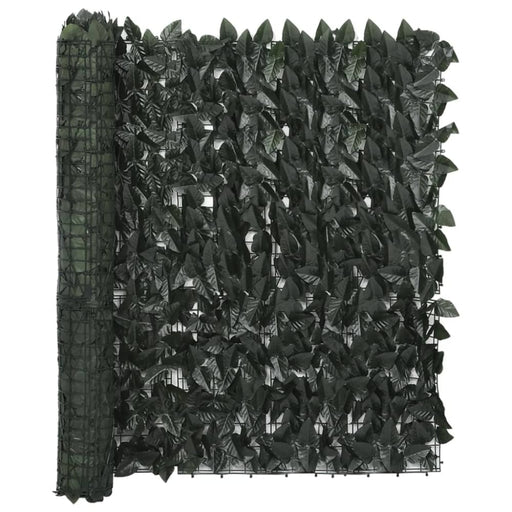 Balcony Screen with Dark Green Leaves 500x100 Cm Topank