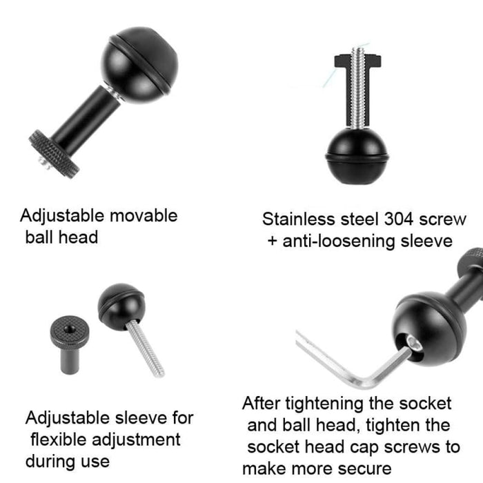 Ball Head Adapter Adjustable Screw Fixed Mount Camera