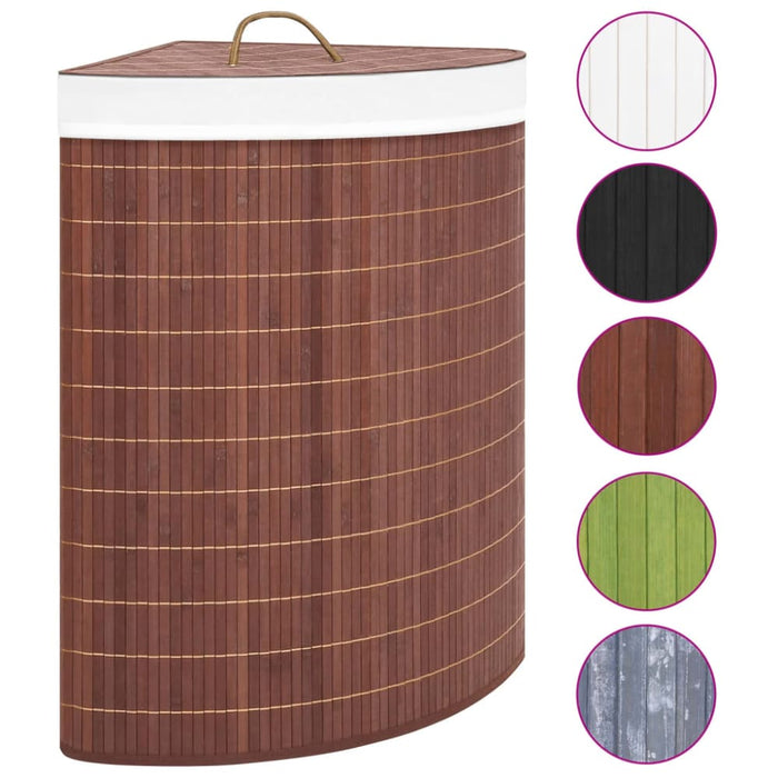Bamboo Corner Laundry Basket Brown 60 l Txbilb