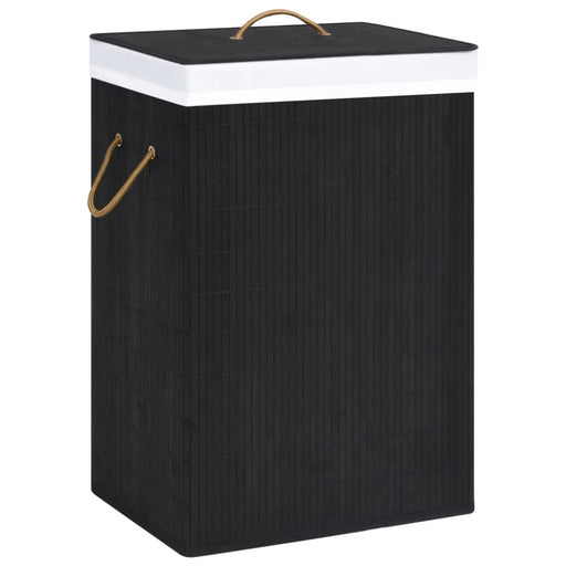 Bamboo Laundry Basket Black 72 l Txbiap