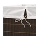 Bamboo Laundry Bin Rectangular Dark Brown Xaxixl