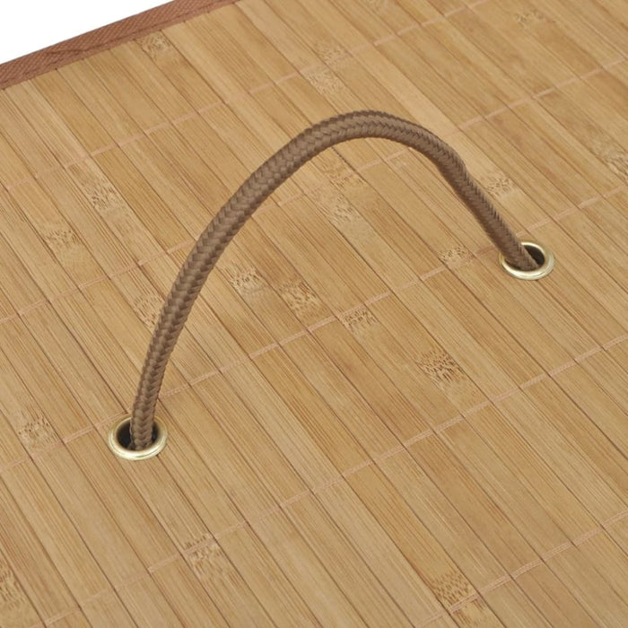 Bamboo Laundry Bin Rectangular Natural Xaxixp