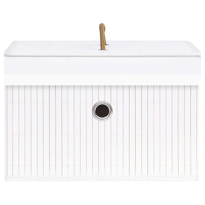 Bamboo Storage Boxes 4 Pcs White Txbill