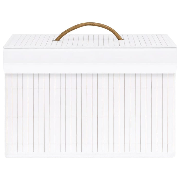 Bamboo Storage Boxes 4 Pcs White Txbill