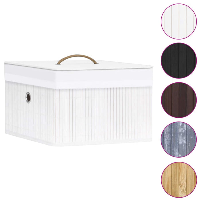 Bamboo Storage Boxes 4 Pcs White Txbill