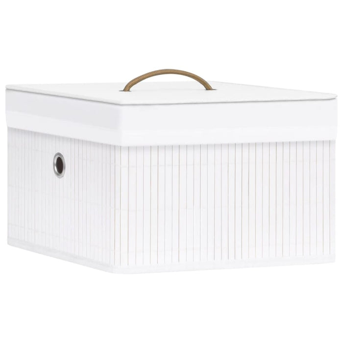 Bamboo Storage Boxes 4 Pcs White Txbill