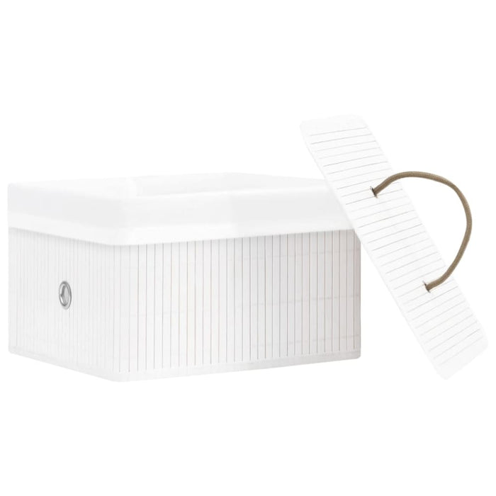 Bamboo Storage Boxes 4 Pcs White Txbill