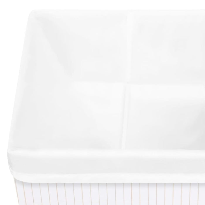 Bamboo Storage Boxes 4 Pcs White Txbill