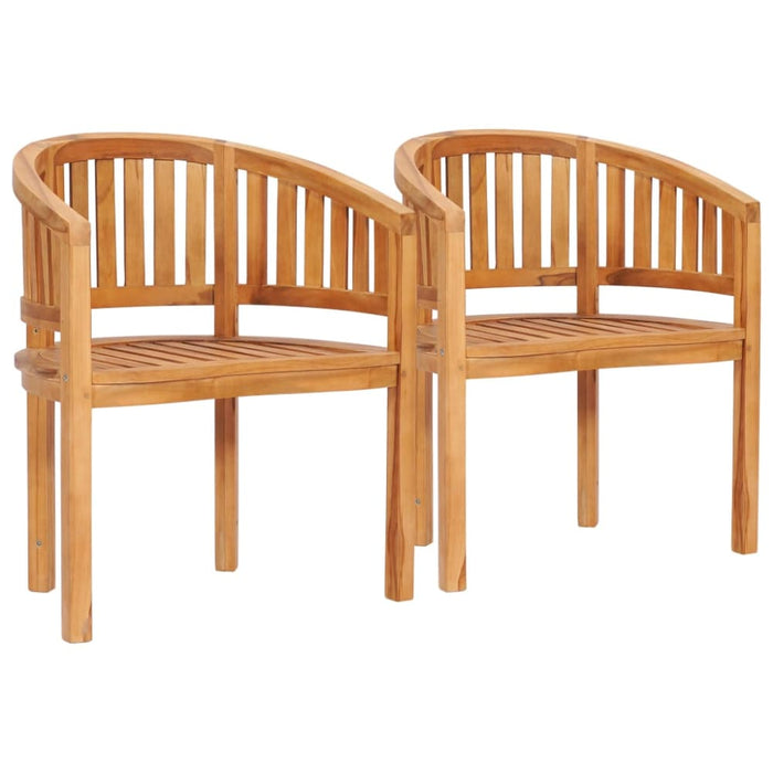 Banana Chairs 2 Pcs Solid Teak Wood Anbok