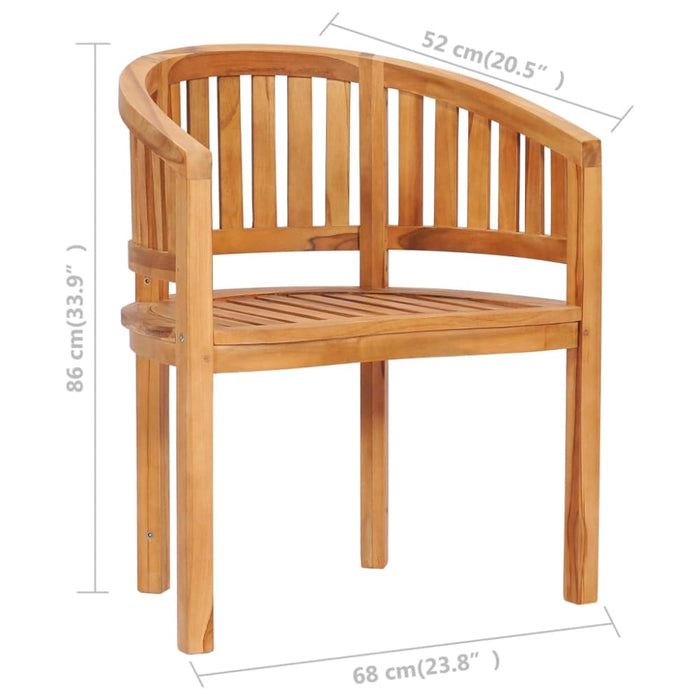 Banana Chairs 2 Pcs Solid Teak Wood Anbok