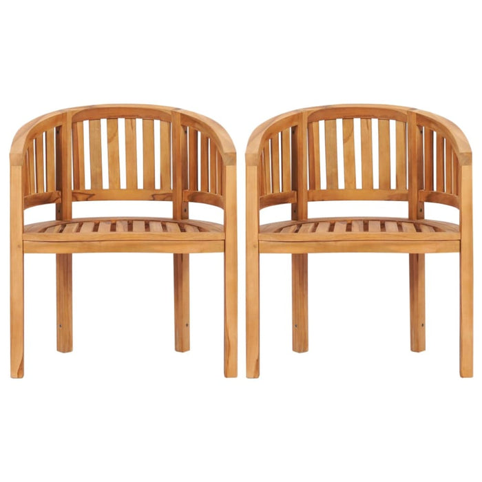 Banana Chairs 2 Pcs Solid Teak Wood Anbok