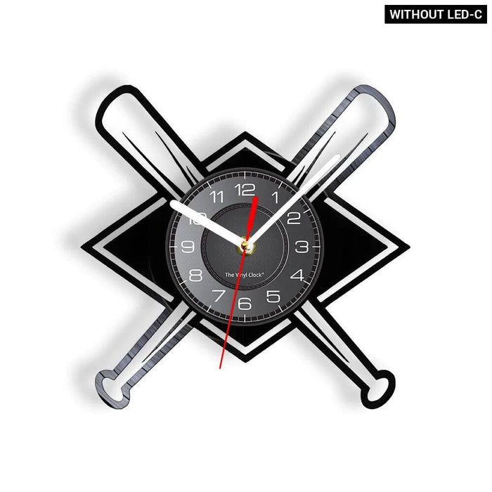 Baseball Hitter and Catcher Vinyl Record Wall Clock