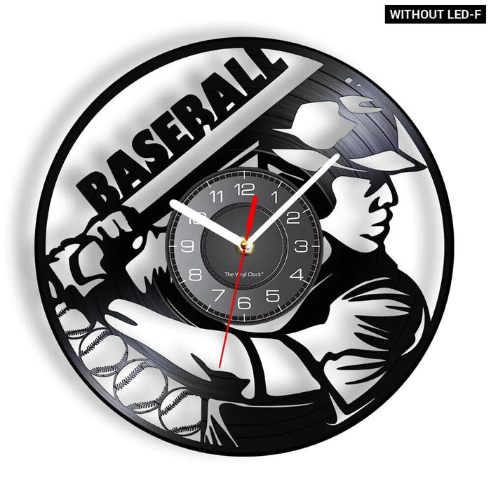 Baseball Hitter and Catcher Vinyl Record Wall Clock