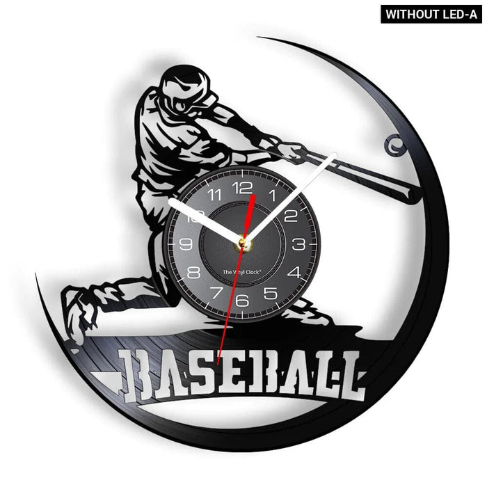 Baseball Hitter and Catcher Vinyl Record Wall Clock