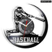 Baseball Hitter and Catcher Vinyl Record Wall Clock