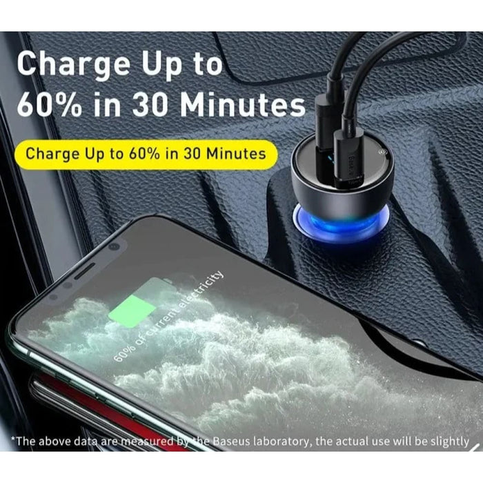 Baseus 65w Pps Car Charger for Laptop and Phone