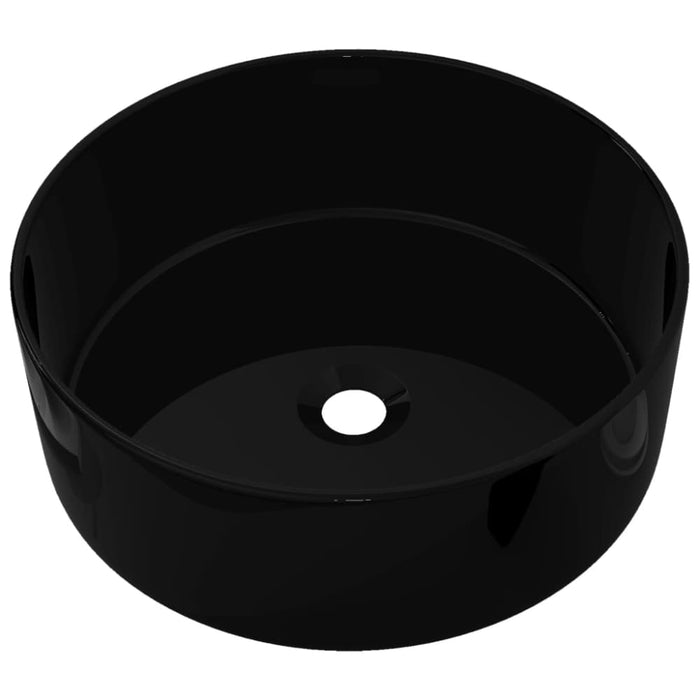 Basin Ceramic Round Black 40x15 Cm Oaxiti