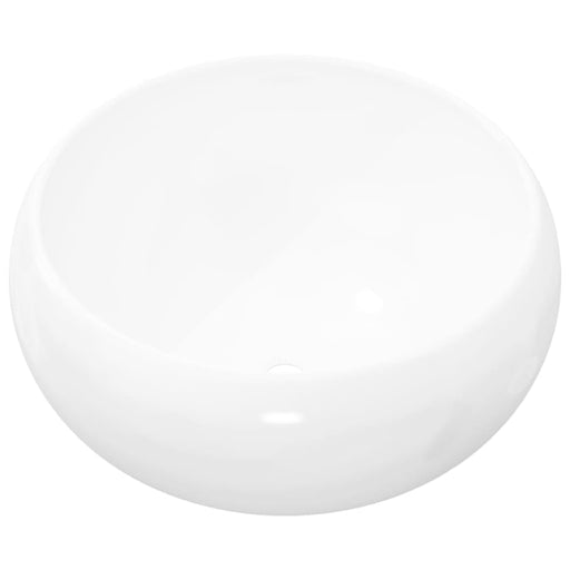 Basin Round Ceramic White 40x15 Cm Oaxtab