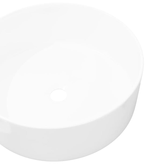 Basin Round Ceramic White 40x15 Cm Oaxtax