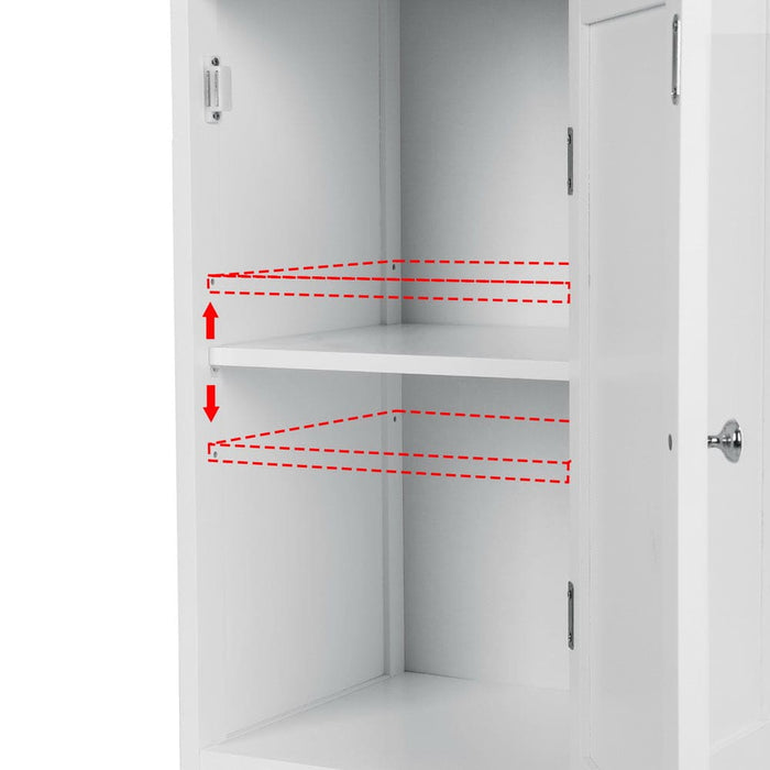 Bathroom Cabinet Storage 161cm White Rattan Tallboy Toilet