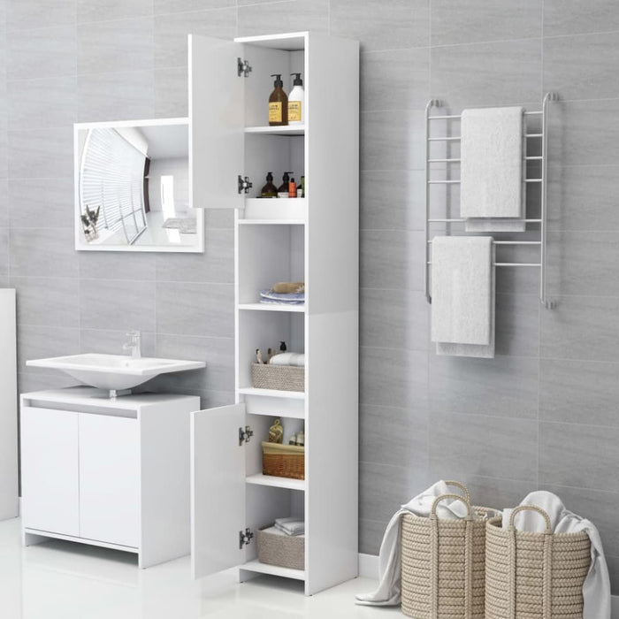 Bathroom Cabinet White 30x30x183.5 Cm Engineered Wood Nbxllk