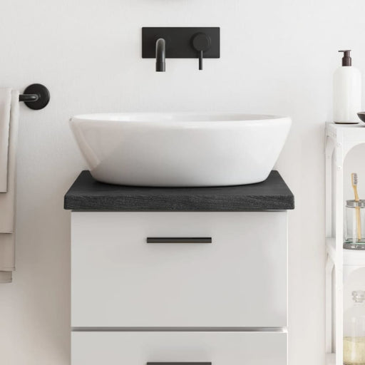 Bathroom Countertop Dark Grey 40x60x4 Cm Treated Solid Wood