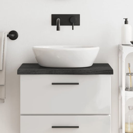 Bathroom Countertop Dark Grey 60x50x4 Cm Treated Solid Wood
