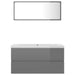 Bathroom Furniture Set Glossy Look Grey Chipboard Tbioloo
