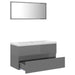 Bathroom Furniture Set Glossy Look Grey Chipboard Tbioloo
