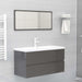 Bathroom Furniture Set Glossy Look Grey Chipboard Tbioloo